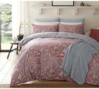 Sleepdown Paisley Purple Duvet Cover & Pillowcase Set Bedding Digital Print Quilt Case Single Double King Bedding Bedroom Daybed (Single)