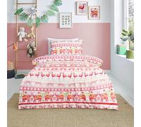 Sleepdown Pink Flamingo Duvet Set - Kids Single Duvet Set with Pillowcase for Girls - Reversible Soft Quilt Bedding Set - Single - 135cm x 200cm
