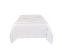 Sleepdown Plain Printed Decorative 100% Cotton Half Panama Table Cloth for Dining Table - Durable Stain Resistant Table Cover - White - 137cm x 178cm
