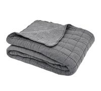 Sleepdown Quilted Waffle Throw Over Sofa Bed Super Soft Warm Cosy Luxury Blanket Bed Bedspread - Charcoal - 200cm x 150cm, Grey,5056242894308