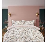Sleepdown Reversible Elegant Blooms Complete Duvet cover set -100% Polyester Microfibre, Super Soft, Blush Colour Duvet Cover and 2 Pillowcase - 3 Pcs Bedding Set (Double, 200 x 200 cm)
