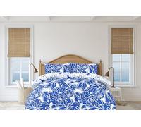 Sleepdown Reversible Hawaiian Tropic Duvet cover set -100% Polyester Microfibre, Super Soft, Blue Colour Duvet Cover and 2 Pillowcase - 3 Pcs Bedding Set (King, 230 x 220 cm)