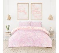 Sleepdown Reversible Oiled Swirl Duvet cover set -100% Polyester Microfibre, Super Soft, Lilca colour with Popper Fastening Duvet Cover and 2 Pillowcase - 3 Pcs Bedding Set (King, 230 x 220 cm)