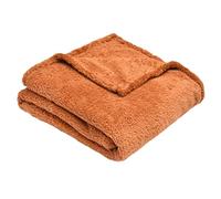 Sleepdown Rust Orange Super Soft Teddy Fleece Throw Over Sofa Super Soft Warm Cosy Bed Blanket Bedspread - 125cm x 150cm, 5056557514519