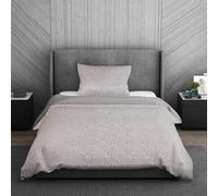 Sleepdown Super Soft Geometric Luxury Lurex Jacquard Ivory Deco Easy Care Cosy Duvet Cover Quilt Bedding Set with Pillowcase - Single (135cm x 200cm) 5056242801344