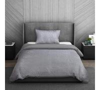 Sleepdown Super Soft Geometric Luxury Lurex Jacquard Silver Deco Easy Care Cosy Duvet Cover Quilt Bedding Set with Pillowcase - Single (135cm x 200cm) silver 5056242801306