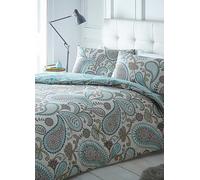 Sleepdown Teal Paisley Duvet Cover Set Teal
