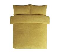 Sleepdown Teddy Fleece Bedding Set-Double-Ochre, Velvet,