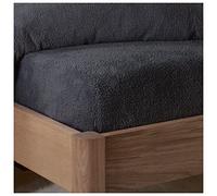 Sleepdown Teddy Fleece Fitted Sheet Plain Thermal Warm Cosy Super Soft Bedsheet Bed Linen - Double - Charcoal, 5056242841678