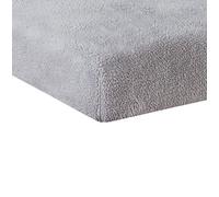 Sleepdown Teddy Fleece Plain Thermal Warm Cosy Super Soft Bedsheet Bed Linen-90cm x 200cm-Grey, Fitted Sheet 90 x 200 x 32 cm