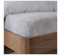 Sleepdown Teddy Fleece Plain Thermal Warm Cosy Super Soft Bedsheet Bed Linen Grey, King Fitted Sheet