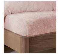 Sleepdown Teddy Fleece Fitted Sheet Plain Thermal Warm Cosy Super Soft Bedsheet Bed Linen - Super King - Blush Pink, 5056242841784