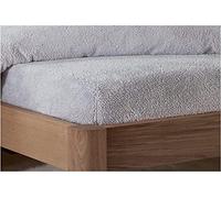 Sleepdown Teddy Fleece Plain Thermal Warm Cosy Super Soft Bedsheet Bed Linen Grey, Single Fitted Sheet