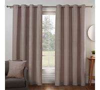 Sleepdown Textured Print Eyelet Curtains Lined Curtains for Bedroom and Living Room 66 x 54 Inch Natural 2 Panels,5056242839323