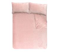 Sleepdown Waffle Fleece Thermal Warm Cosy Super Soft Duvet Cover Quilt Bedding Set with Pillow Cases - King (220cm x 230cm) - Blush Pink