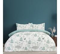 Sleepdown Winter Wonderland Duvet Set, Super Soft Microfibre, Reversible 100% Polyester Single Duvet Cover (135 X 200 CM), Button Fastening Blue Bedding Set with Pillowcase