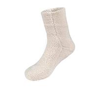 Sleepdown Women's Ladies Teddy Fleece Socks, Natural, S-M