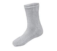 Sleepdown Women's Ladies Teddy Fleece Socks, Grey, S-M