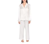 Sleepdown Women's Silk Pyjamas Ladies Ivywhite Medium Pajama Set, Ivory, M UK