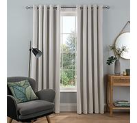 Sleepdown Woven Tonal Fleck Eyelet Blackout Curtains Thermal Insulated for Bedroom and Living Room, Natural, 2 Panels, 2x 66" x 72"