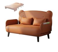 Sleeper chair for adults with 7 cm high elastic mattress, Cama Moderno 3 in 1 sofa, foldable, cozy small armchair/couch for small spaces, home, office (Orange, 180 x 90 x 29 cm)