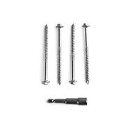SleeperFit Official Stainless Steel Timber Railway Sleeper Screws - Extra Clamping 8mm Hexagon Flange Head - Torque Magnetic Driver Bit - Pack of 50 (6.3 x 100mm)
