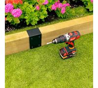 Sleeperfit Railway Sleeper Joining Plate Bracket For 6" X 3" Timber - Pack Of 8 - Black Finish