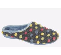 Sleepers Amy Memory Foam Mule Slipper Womens | Slip On Shoes | Blue/Multi | UK Size 6