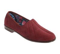 Sleepers Audrey III Roll Top Velour Slippers Red 7 UK