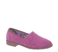 Sleepers Audrey V Roll Top Slippers - Plum/Heather - 4 UK