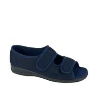 Sleepers Betty Touch Fastening X Wide Slippers - Navy Blue - 9 UK