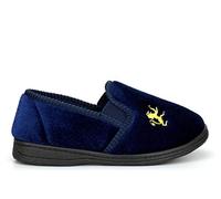 Sleepers Boys Kyle Twin Gusset Slip On Slippers with Rubber Sole Navy Blue 13 UK Child