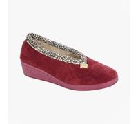 Sleepers DAWN Womens Full Slippers Burgundy/Ocelot - UK 4