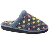 Sleepers DONNA Ladies Spot Mule Slippers Blue UK 5