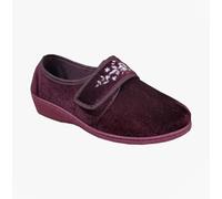 Sleepers ELSIE Womens Touch Fasten/Velcro Slippers Burgundy - UK 3