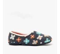 Sleepers GRACIE Womens Knitted Full Slippers Grey Multi - UK 3