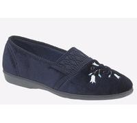 Sleepers Inez Memory Foam Slippers Womens | Slip On Shoes | Navy Blue | UK Size 5