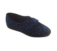 Sleepers Ivy V Throat Touch Fastening Slippers Navy Blue 3 UK