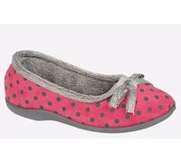 Sleepers Womens/Ladies Louise Polka Dot Bow Slippers (6 UK) (Pink)