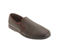 Sleepers Mens Hadley Softie Leather Twin Gusset Slippers