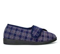Sleepers Mens Julian II Touch Fastening Washable Memory Foam Wide Fit Slipper with Outdoor Sole Navy 7 UK