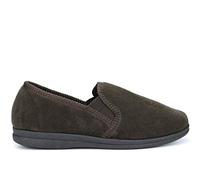 Sleepers Mens Memory Foam Carpet Slippers with Checked Textile Lining Brown 10 UK