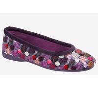 Sleepers Womens Samira Ballerina Slippers with Memory Foam Insole and Rubber Sole Purple 4 UK