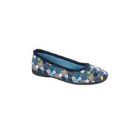 Sleepers SAMIRA Womens Polka Dot Velour Lined Ballet Slippers Blue/Multi - UK 5