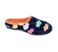 Sleepers Sheena Clouds Mules Slippers, Navy Blue, Round Toe, Slip-on, Size 5 UK