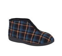 Sleepers Travis Men's Bootee Slippers | Slippers | Navy Check | UK Size 9