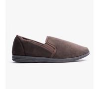 Sleepers WILSON Brown Mens Plush Velour Twin Gusset Slipper - UK 8