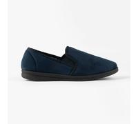 Sleepers WILSON Mens Velour Slip-On Full Slippers Navy - UK 13