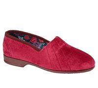 Sleepers Womens Audrey III Roll Top Slippers with Rubber Sole Red 6 UK
