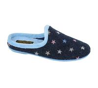 Sleepers Women's Ellie Star Motif Mule Slippers in Navy | Size: 4 Sleepers Navy 4